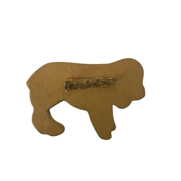 Vintage Hand Painted Wooden Dog Puppy Brooch Pin Novelty Golden Retriever - Picture 6 of 9